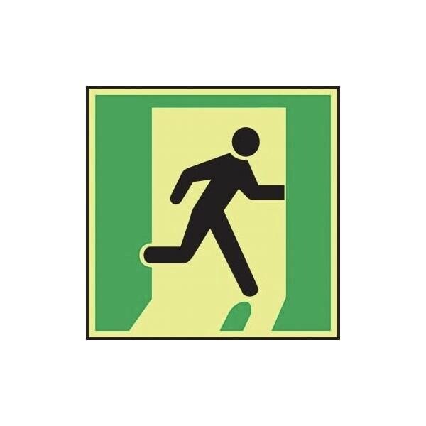 Accuform Exit Sign, Glow Plastic, 6 in W, 6 in H MLMR153GX - main